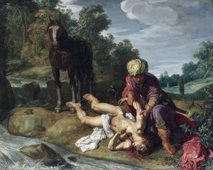 Der barmherzige Samariter von Pieter Lastman