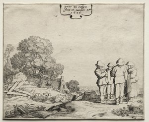 Landschaft mit vier Bauern im Gespräch, 1626 von Pieter Molyn