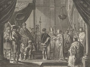 Tafel 7: Die Hochzeit von Francisco I de Medici und Johanna von Österreich, aus Caspar Barlaeus, 1638