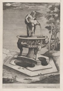 Speculum Romanae Magnificentiae: Ein Brunnen und Becken von Pieter Perret
