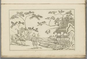 Zwei chinesische Männer in einer Landschaft von Pieter Schenk (II)