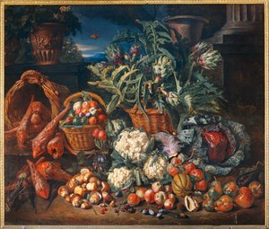 Stillleben: Gemüse und Früchte
