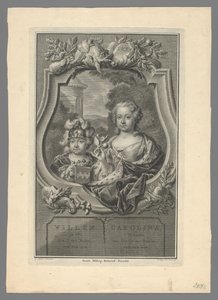 Porträt von Willem V, Prinz von Oranien-Nassau, und Carolina, Prinzessin von Oranien-Nassau von Pieter Tanjé