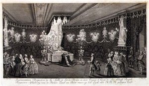 Der Leichnam von Anne, der Prinzessin Royal, aufgebahrt von Pieter de (after) Swart