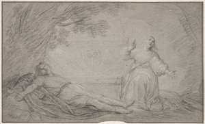 Eine mythologische Szene, die eine Frau zeigt, die um den Tod eines jungen Mannes trauert von Pieter de Grebber