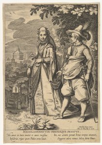 Mediolanensis Viri Feminaeque Ornatus, aus Moden verschiedener Nationen von Pieter de Jode I