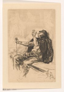 Trinkender Mann mit Wanderstab von Pieter de Josselin