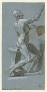 Sitzender nackter Mann, nach rechts von Pieter de Kempener