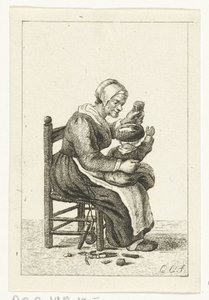 Frau mit Kind auf dem Schoß von Pieter de Mare