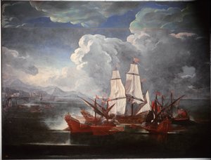 Schlachtschiff von Pieter the Younger Mulier