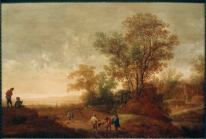 Flusslandschaft mit Jagdgesellschaft
