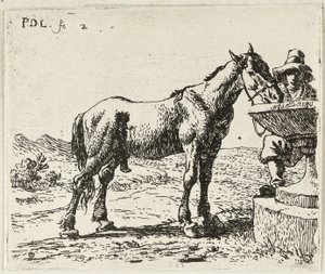 Trinkendes Pferd von Pieter van Laer