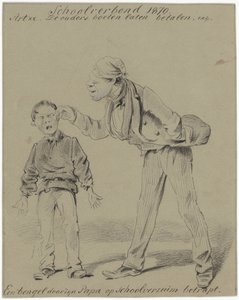 Vater und Sohn (Ein Bengel von seinem Papa beim Schulschwänzen erwischt) von Pieter van Loon