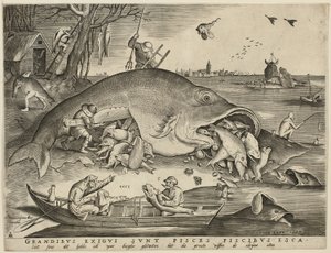 Großer Fisch frisst kleinen Fisch von Pieter van der Heyden