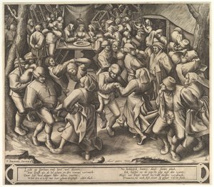 Der Bauernhochzeitstanz, nach 1570 von Pieter van der Heyden
