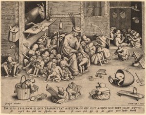 Der Esel in der Schule von Pieter van der Heyden after Pieter Bruegel the Elder