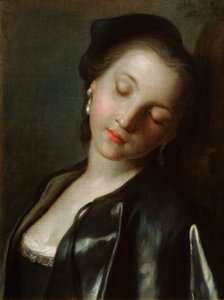 Schlafende junge Frau, Mitte des 18. Jahrhunderts von Pietro Antonio Rotari