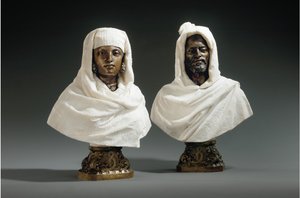 Büsten eines Scheichs und einer Scheicha, ca. 1865-70