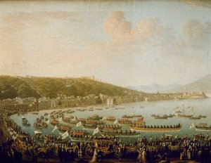 Die Abreise von Karl III. von Spanien aus der Bucht von Neapel (Italien) von Pietro Fabris