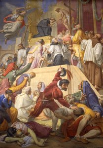 Das Wunder des Heiligen Nikolaus von Tolentino während der Pest von Cordova, 1856-69 von Pietro Gagliardi