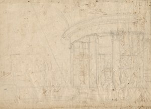 Architektonische Fantasie auf einem Rundtempel mit einem Wandelgang (verso)