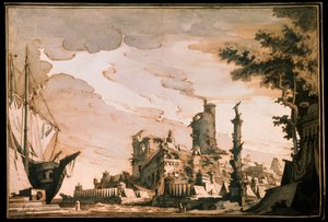 See-Hafen, Bühnenbild für ein Theaterstück, 1818