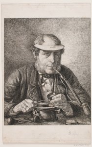 Porträt des Vaters des Künstlers, Medailleur F.C. Krohn von Pietro Købke Krohn
