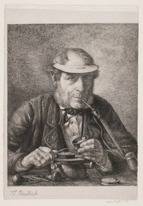 Porträt des Vaters des Künstlers, Medailleur F.C. Krohn von Pietro Købke Krohn