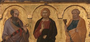 Christus zwischen den Heiligen Paulus und Petrus, ca. 1320