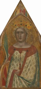 Die Heilige Katharina von Alexandria, mit einem Engel [rechtes Panel] von Pietro Lorenzetti