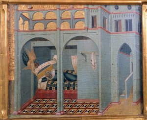 Sobac, Elijas Vaters Traum, Detail aus der Predella des Carmine Altarbildes