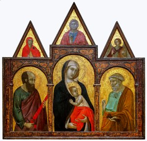 Jungfrau und Kind mit den Heiligen Paulus und Petrus, 1310-20