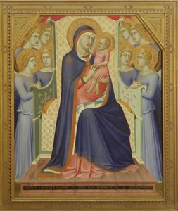 Jungfrau und Kind auf dem Thron mit Engeln, 1340 von Pietro Lorenzetti