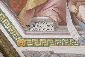 Künstler-Signatur, Die Krönung der Jungfrau Maria (Fresko) (Detail)