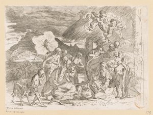 Anbetung durch die Hirten von Pietro Testa