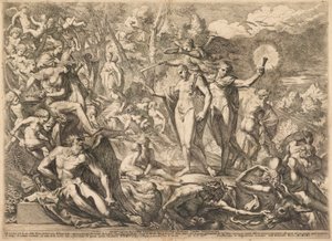 Der Triumph des tugendhaften Künstlers auf dem Parnass von Pietro Testa