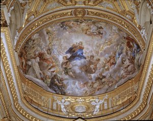 Mariä Himmelfahrt Fresko von Pietro da Cortona (1596-1669) 1652 Rom, Chiesa di Santa Maria in Vallicella Italien