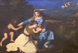 Madonna mit Kind und Heiligen, nach Tizian von Pietro da (1596 1669) Cortona