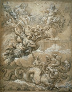 Die Heilige Dreifaltigkeit mit dem heiligen Michael, der den Drachen besiegt, 1666