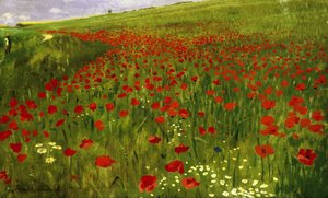 Wiese mit Mohnblumen von Pál Szinyei Merse