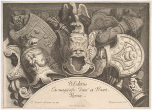 Diverse Trophäen nach der Fassade des Palazzo Milesi in Rom, 1651