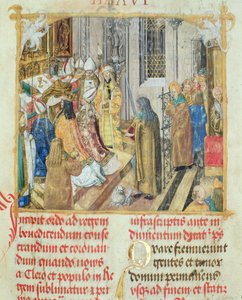 Krönung des Königs von Polen aus dem Pontifikale von Bischof Erasmus Ciolek, ca. 1510 von Polish School
