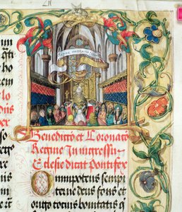 Krönung der Königin von Polen aus dem Pontifikale von Bischof Erasmus Ciolek, ca. 1510 von Polish School