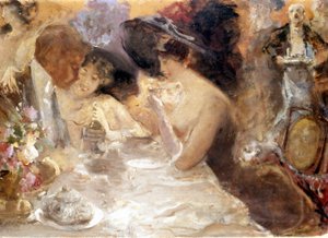 Abendessen in Monte Carlo. Belle Epoque von Pompeo Mariani. Museo del Castello. Mailand