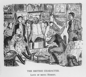 Der britische Charakter, Liebe zum Pferdesport (Lithografie) von Pont