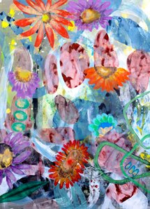 Lebendige abstrakte Blumen von Poonam Choudhary