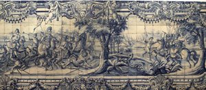 Alexander der Große (356-323 v. Chr.) kämpft gegen die Perser von Portuguese School