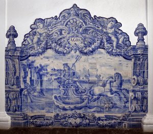 Allegorie des Wassers - Azulejos, bemalte Fayence