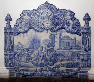 Allegorie des Feuers - Azulejos, bemalte Fayence