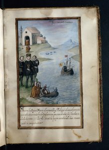 Abreise aus London, aus einer Geschichte der Wanderungen der Syon-Nonnen, zusammengestellt in Lissabon im frühen 17. Jahrhundert